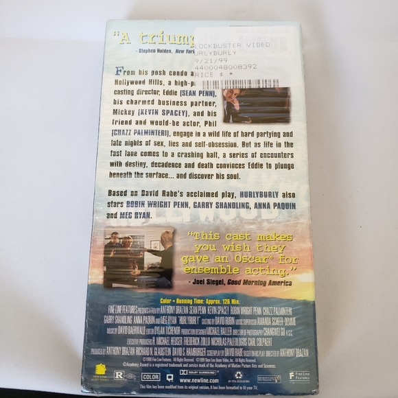 Hurlyburly VHS Sealed - Picture 2 of 2